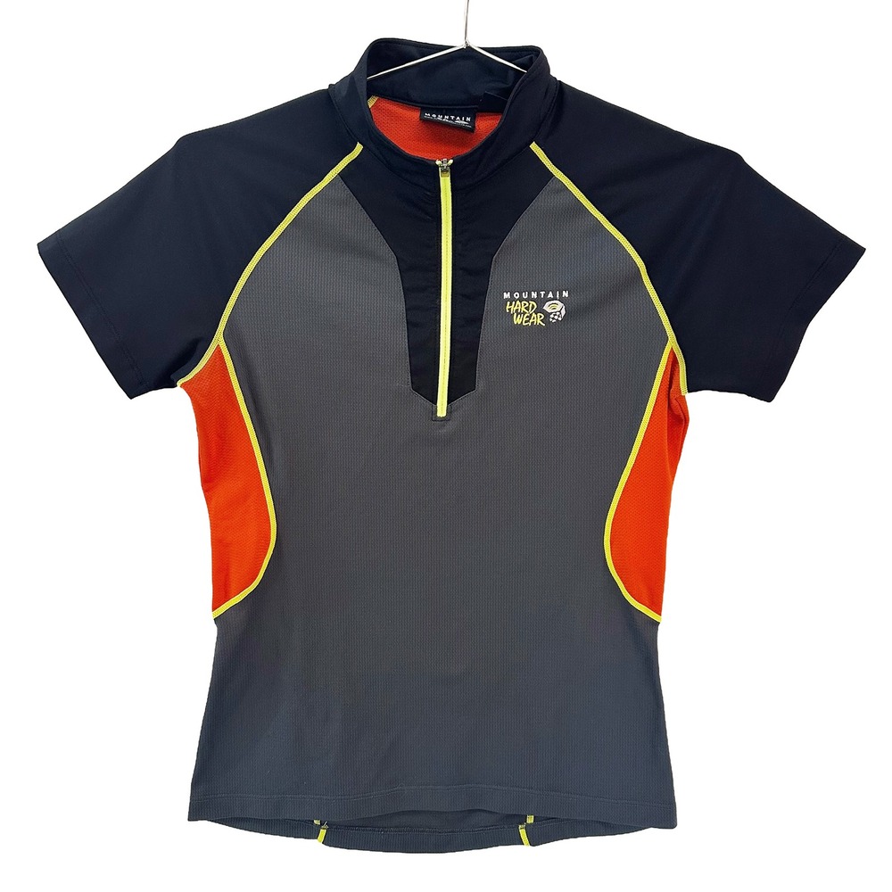 MOUNTAIN HARDWEAR Short Sleeve Cycling Shirt •‎ Small • black, gray, orange